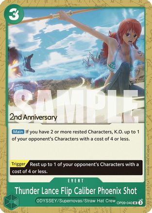 Thunder Lance Flip Caliber Phoenix Shot (OP09-040) 2nd Anniversary Tournament Cards