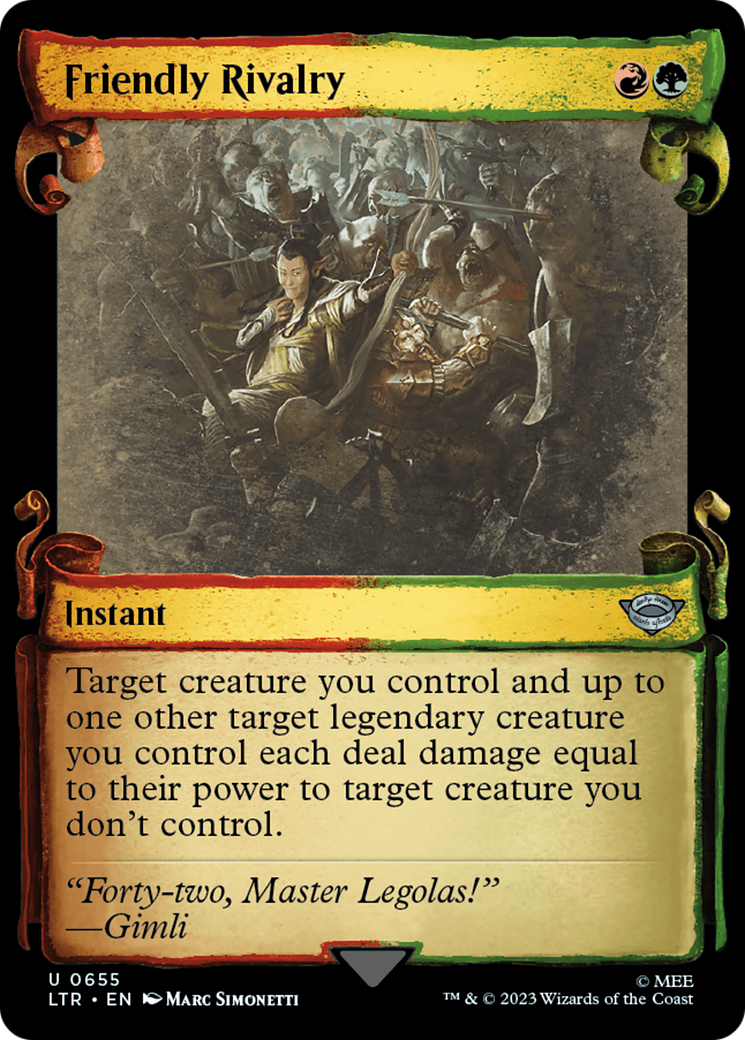 Friendly Rivalry (Showcase) (655) Foil - The Lord of the Rings: Tales of Middle-earth