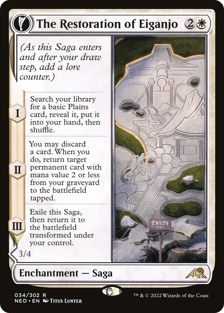 The Restoration of Eiganjo // Architect of Restoration (034) Foil - Kamigawa: Neon Dynasty