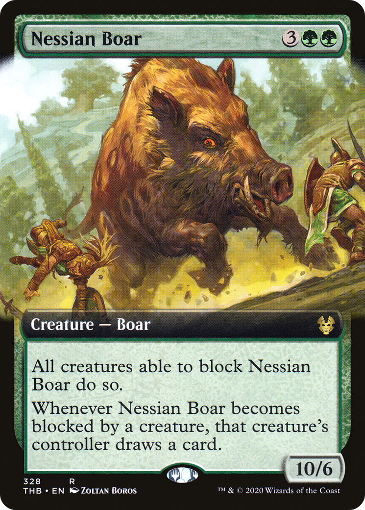 Nessian Boar (Extended Art) (328) Foil - Theros Beyond Death