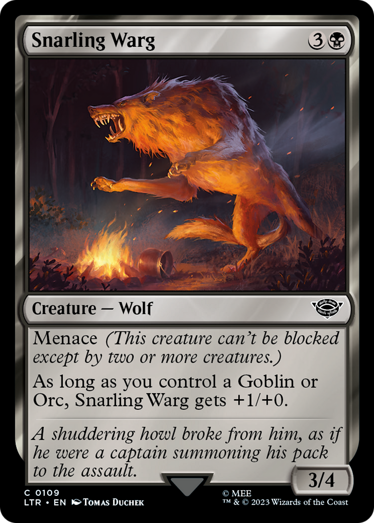 Snarling Warg (109) Foil - The Lord of the Rings: Tales of Middle-earth