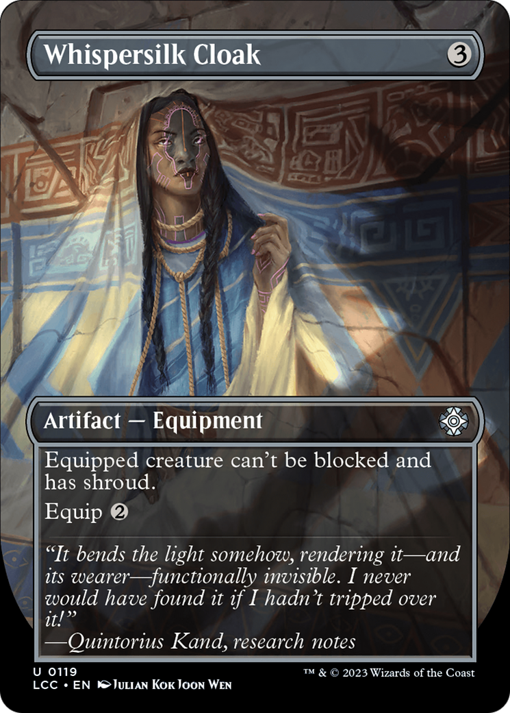 Whispersilk Cloak (Borderless) (119) - The Lost Caverns of Ixalan Commander