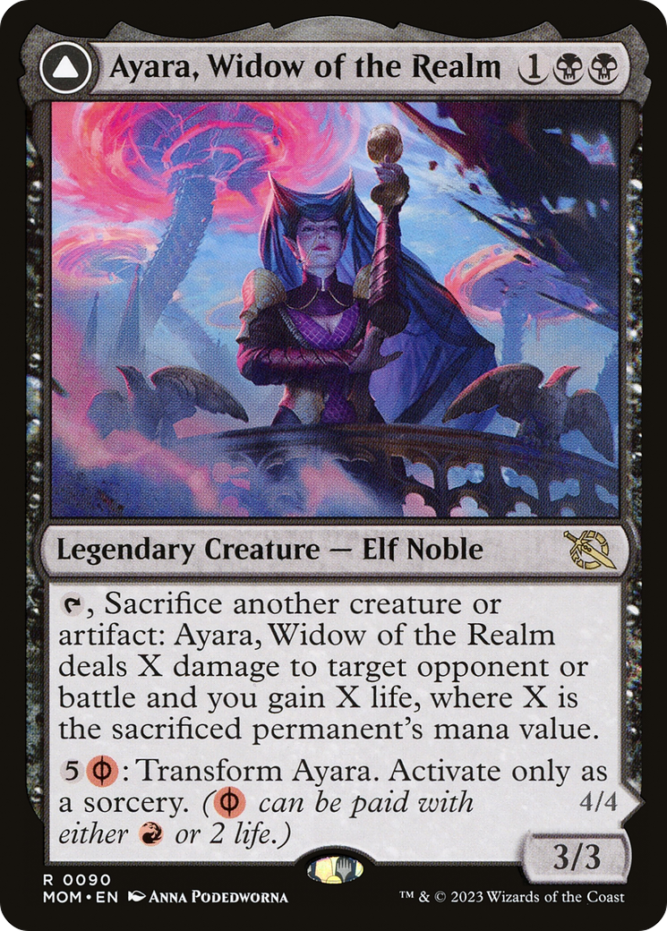 Ayara, Widow of the Realm // Ayara, Furnace Queen (090) Foil - March of the Machine