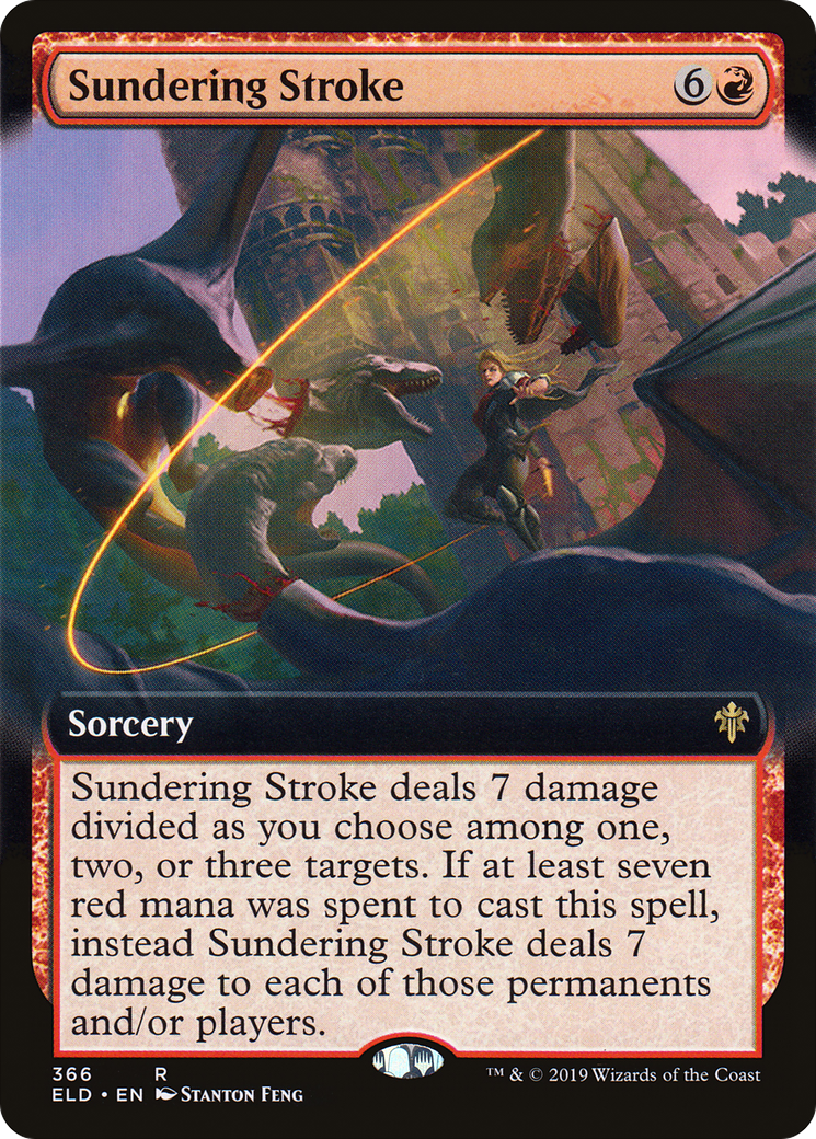 Sundering Stroke (Extended Art) (366) Foil - Throne of Eldraine
