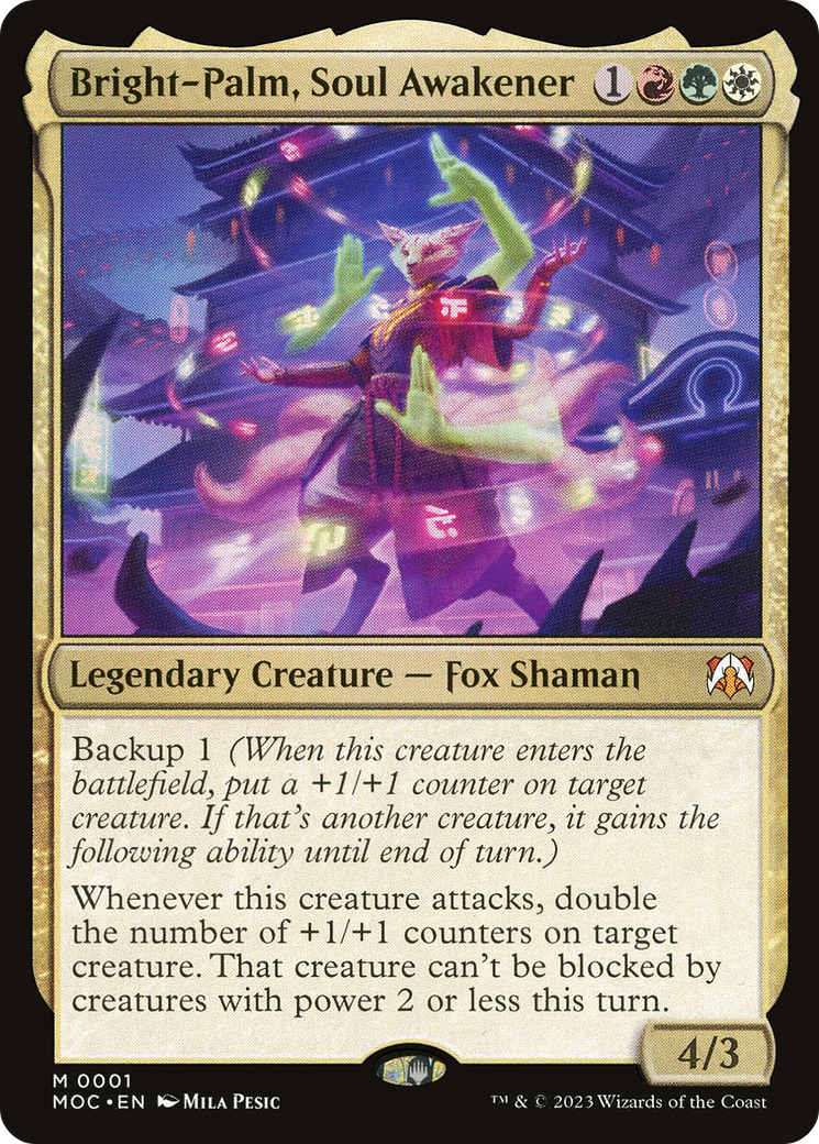 Bright-Palm, Soul Awakener (001) Foil - March of the Machine Commander