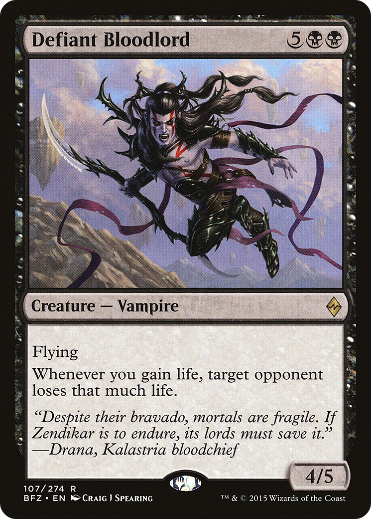 Defiant Bloodlord (107) Foil - Battle for Zendikar