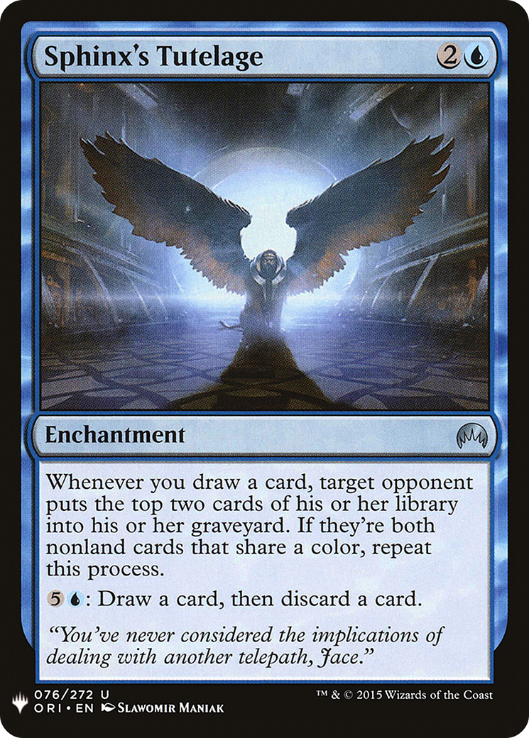 Sphinx's Tutelage (ORI-76) - The List