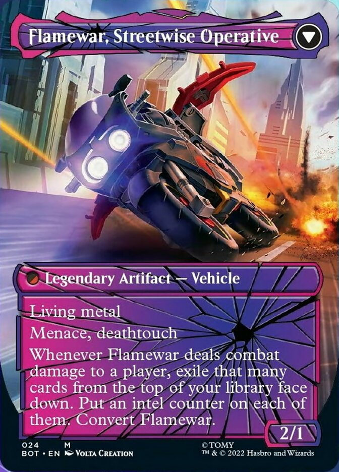 Flamewar, Brash Veteran // Flamewar, Streetwise Operative (Shattered Glass) (024) Foil - Transformers