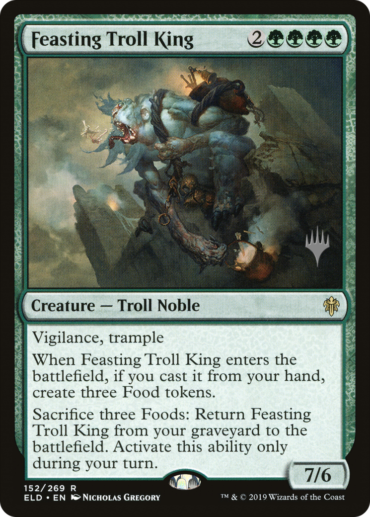 Feasting Troll King (152p) Foil - Throne of Eldraine Promos
