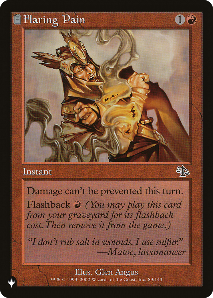 Flaring Pain (Retro) (JUD-89) - The List