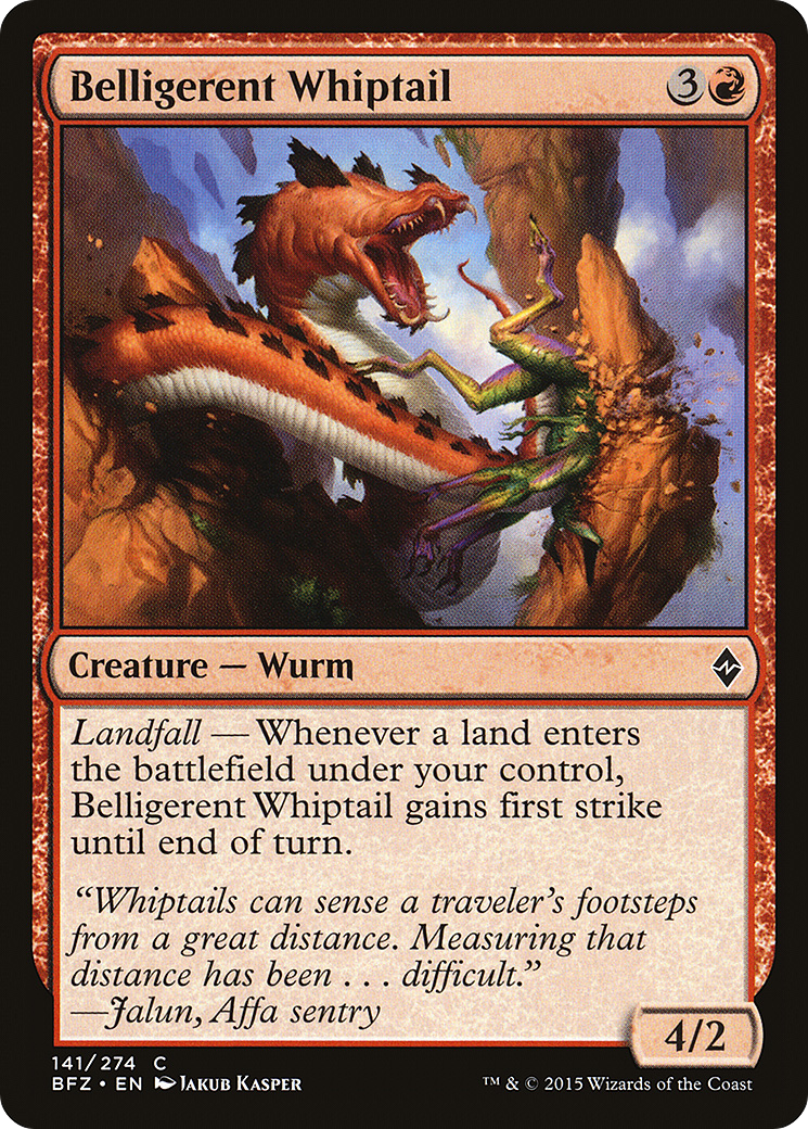 Belligerent Whiptail (141) - Battle for Zendikar