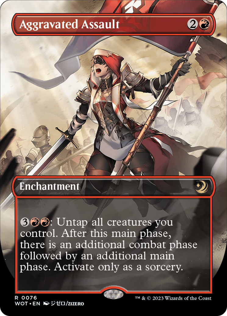Aggravated Assault (Anime Borderless) (076) Foil - Wilds of Eldraine: Enchanting Tales