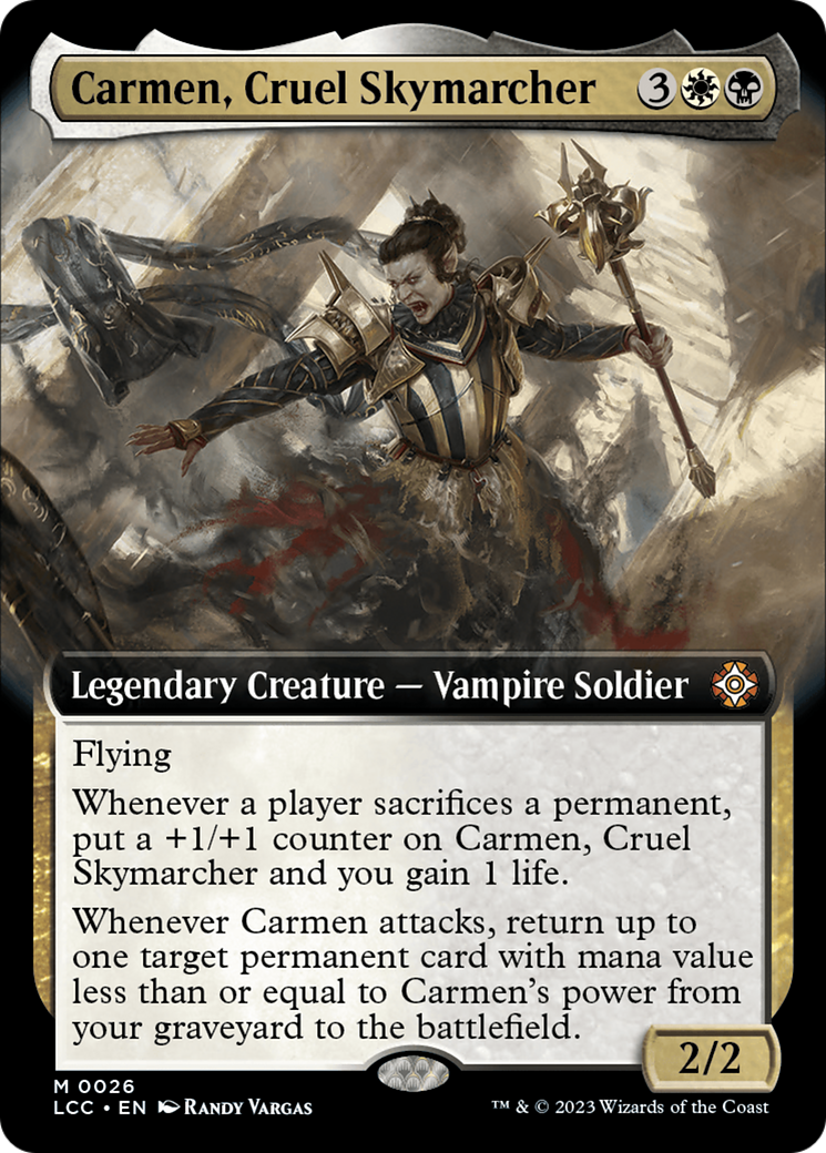 Carmen, Cruel Skymarcher (Extended Art) (026) Foil - The Lost Caverns of Ixalan Commander