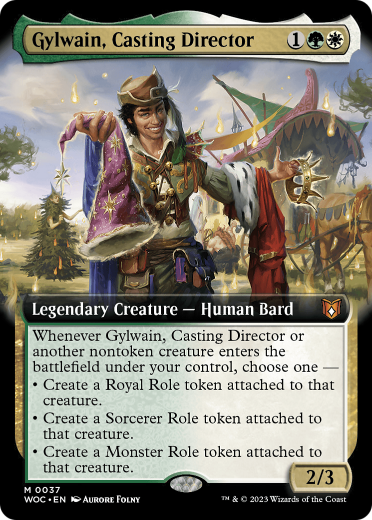 Gylwain, Casting Director (Extended Art) (037) - Wilds of Eldraine Commander