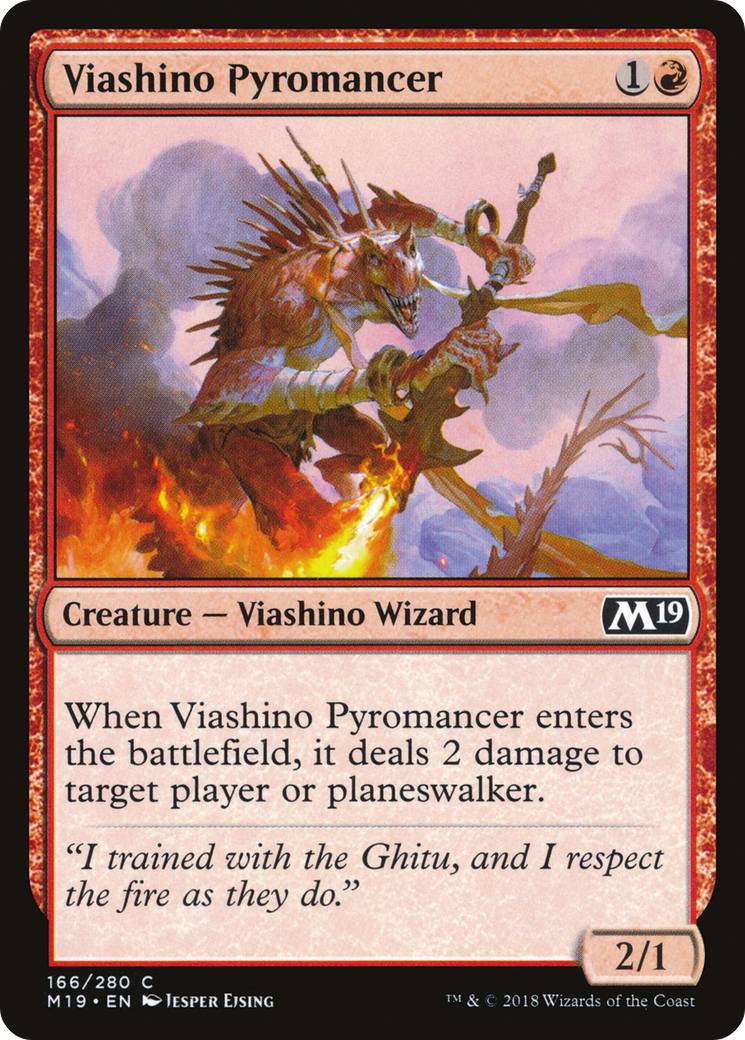 Viashino Pyromancer (166) Foil - Core Set 2019