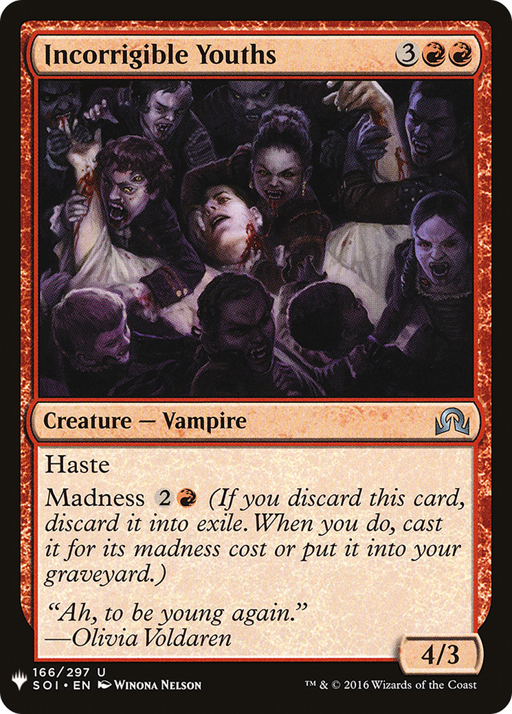 Incorrigible Youths (SOI-166) - The List