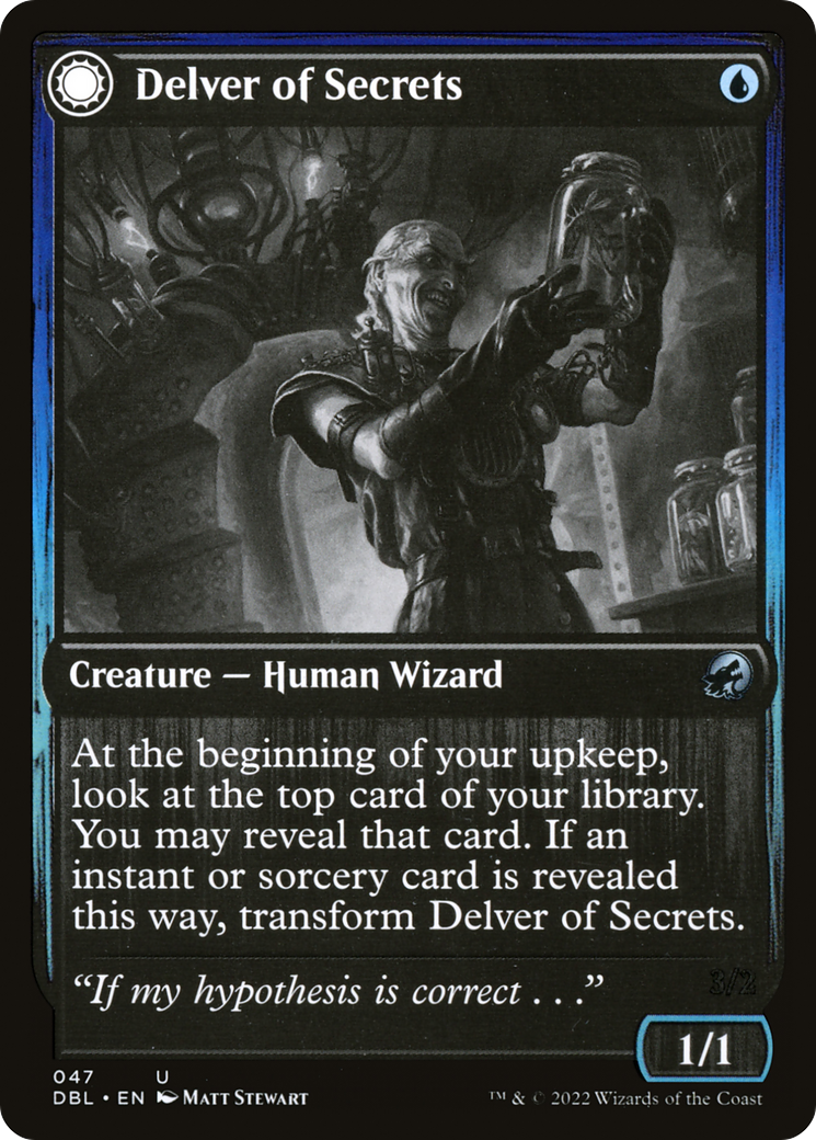 Delver of Secrets // Insectile Aberration (047) Foil - Innistrad: Double Feature