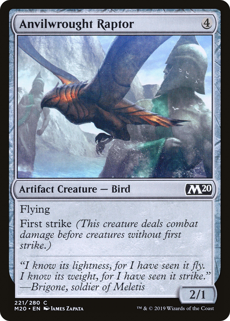 Anvilwrought Raptor (221) Foil - Core Set 2020
