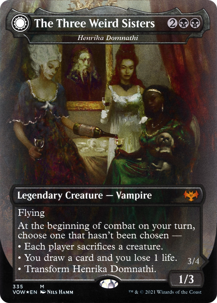 The Three Weird Sisters – Henrika Domnathi (335) Foil - Innistrad: Crimson Vow