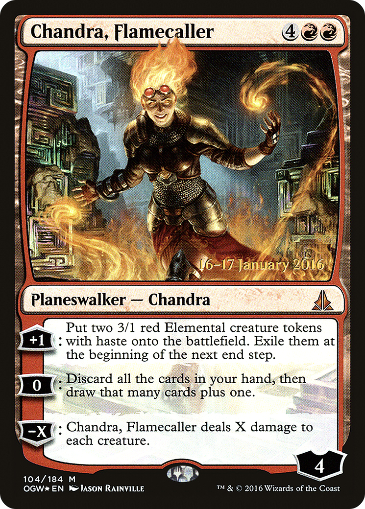 Chandra, Flamecaller (104s) Foil - Oath of the Gatewatch Promos