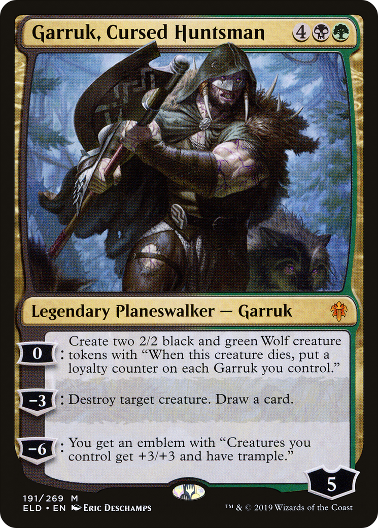 Garruk, Cursed Huntsman (191) Foil - Throne of Eldraine
