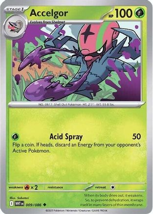 Accelgor (9) Reverse Holofoil - White Flare