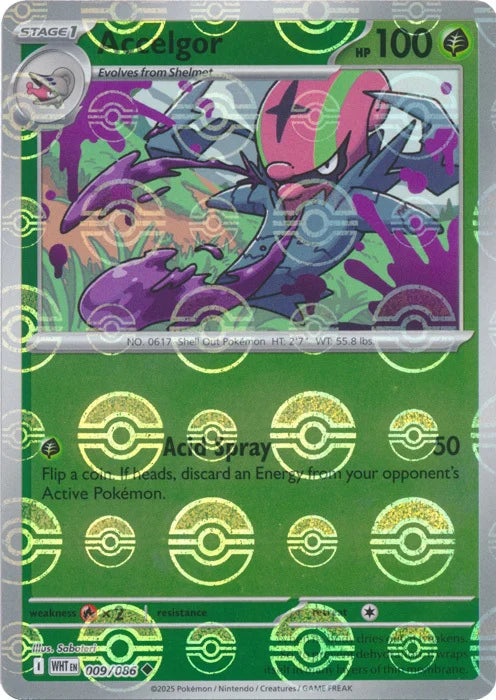 Accelgor (Poke Ball Pattern) (9) Reverse Holofoil - White Flare