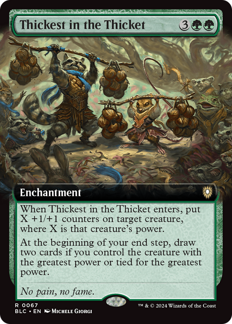 Thickest in the Thicket (Extended Art) (067) - Bloomburrow Commander