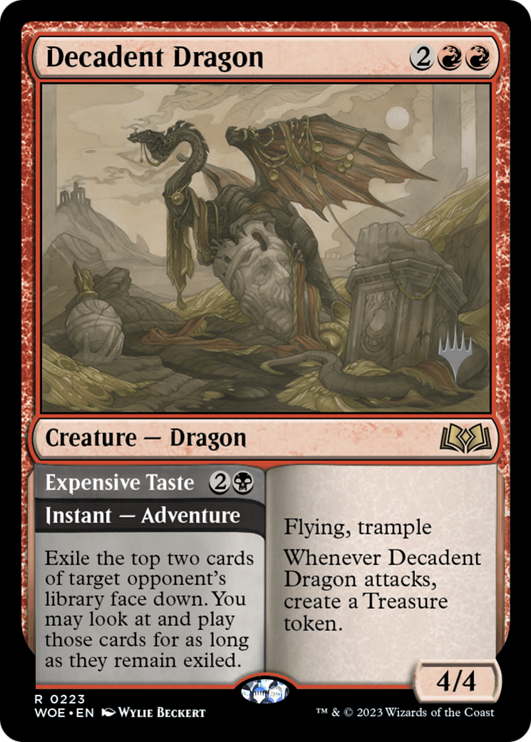 Decadent Dragon // Expensive Taste (223p) Foil - Wilds of Eldraine Promos