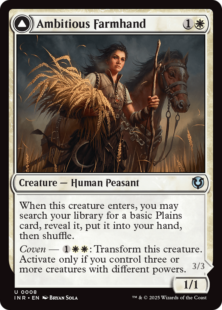 Ambitious Farmhand // Seasoned Cathar (008) - Innistrad Remastered