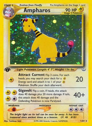 Ampharos (1) (1st Edition) Holofoil - Neo Revelation
