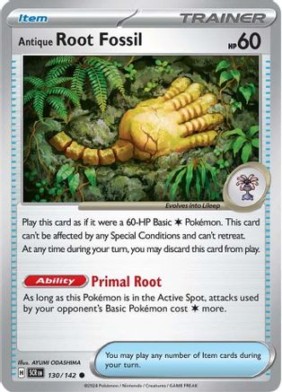 Antique Root Fossil (130) Reverse Holofoil - Stellar Crown