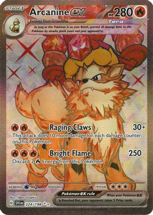 Arcanine ex (Full Art) (224) Holofoil - Scarlet & Violet
