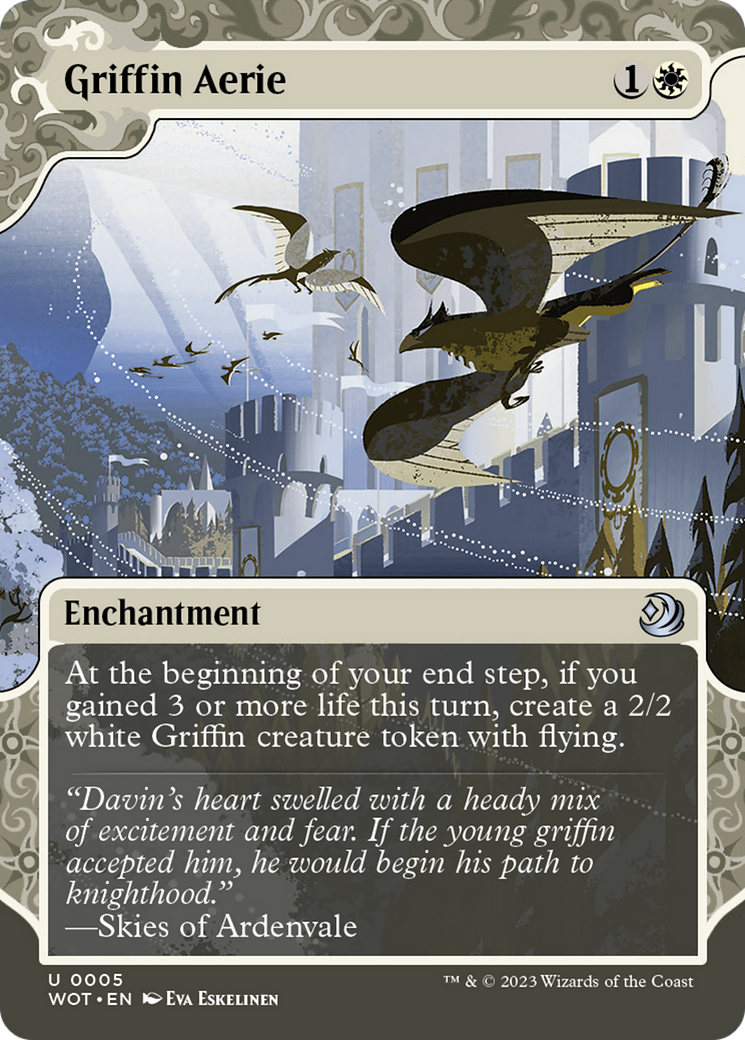 Griffin Aerie (Showcase) (005) Foil - Wilds of Eldraine: Enchanting Tales