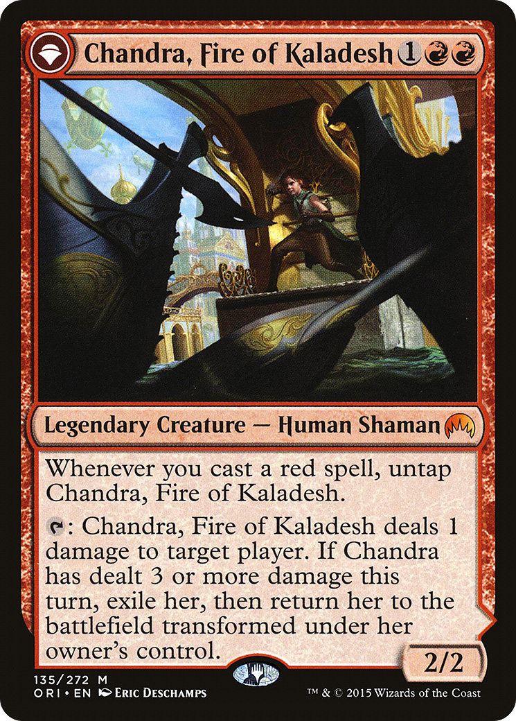 Chandra, Fire of Kaladesh // Chandra, Roaring Flame (135) Foil - Magic Origins