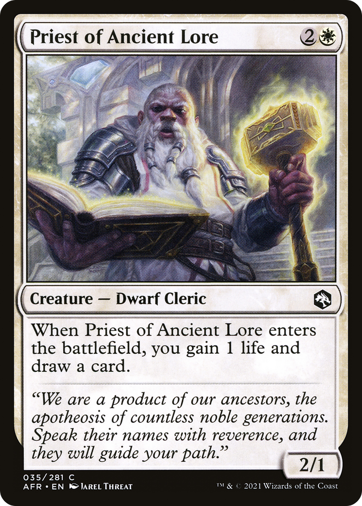 Priest of Ancient Lore (035) Foil - Adventures in the Forgotten Realms