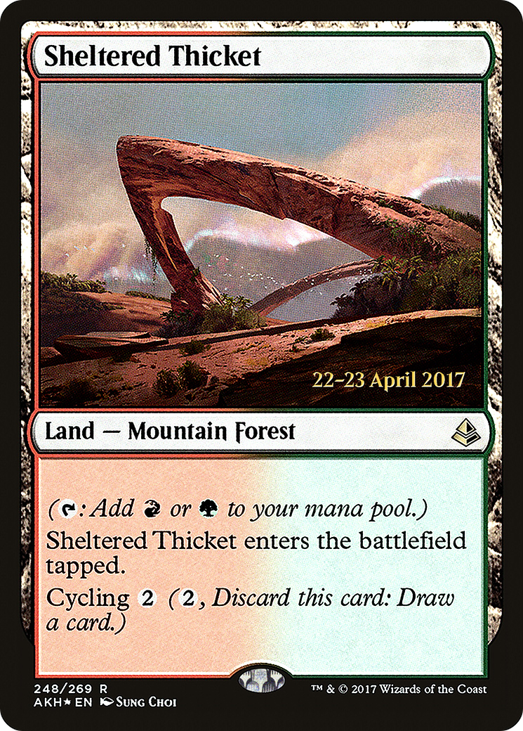Sheltered Thicket (248s) Foil - Amonkhet Promos