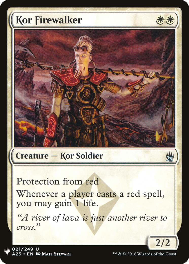 Kor Firewalker (A25-21) - The List