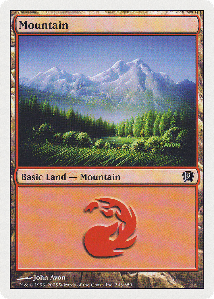 Mountain (343) Foil - Ninth Edition