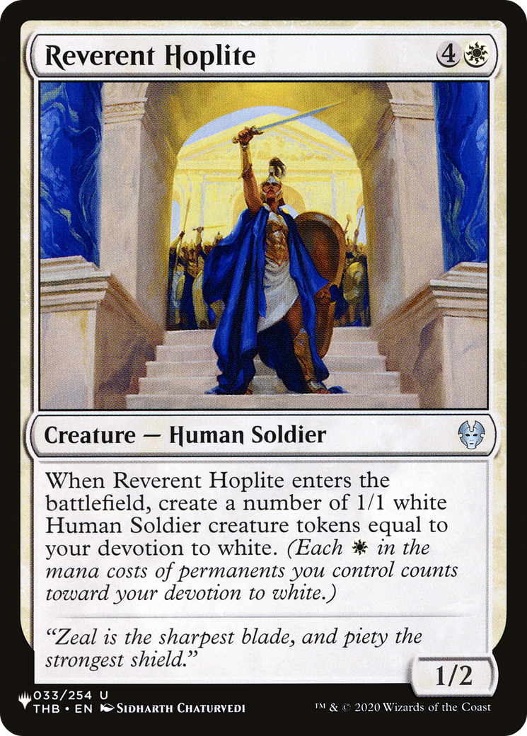 Reverent Hoplite (THB-33) - The List