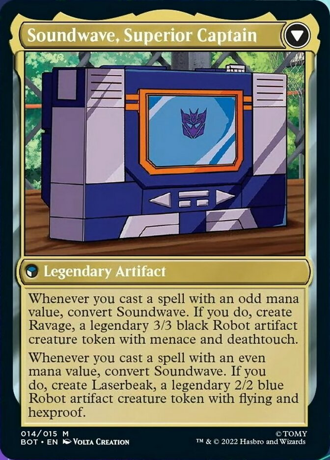 Soundwave, Sonic Spy // Soundwave, Superior Captain (014) Foil - Transformers
