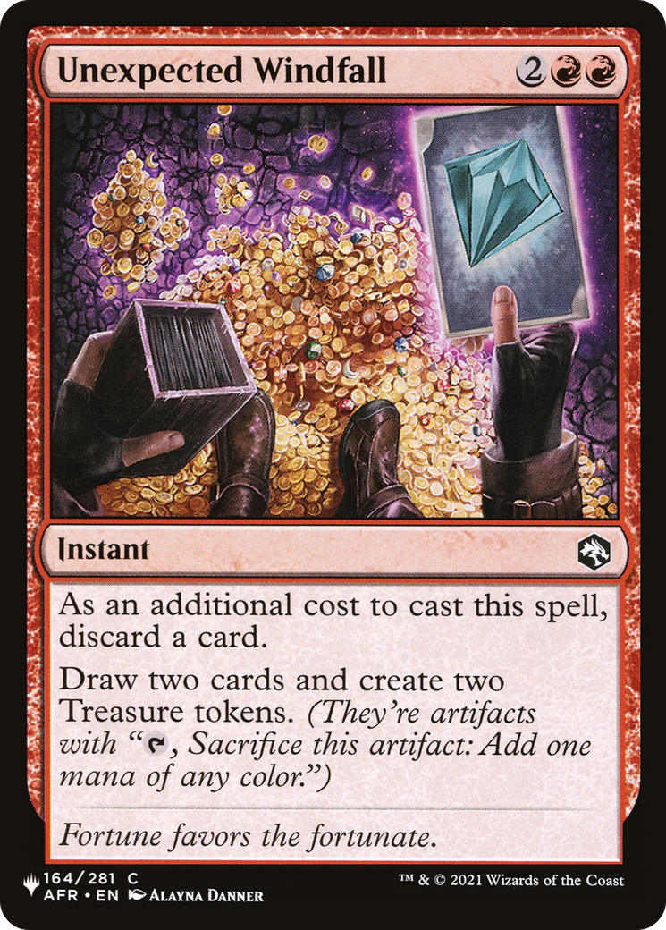 Unexpected Windfall (AFR-164) - The List