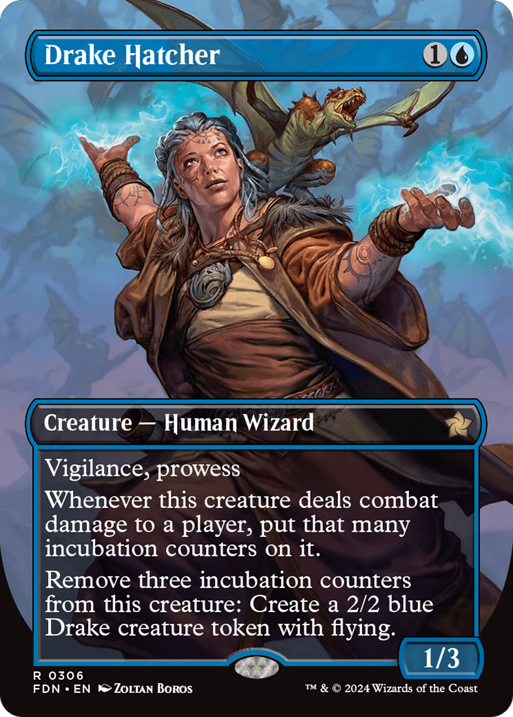 Drake Hatcher (Borderless) (306) Foil - Foundations