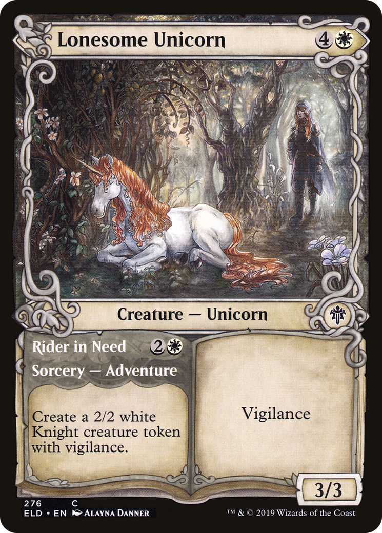Lonesome Unicorn (Showcase) (276) Foil - Throne of Eldraine
