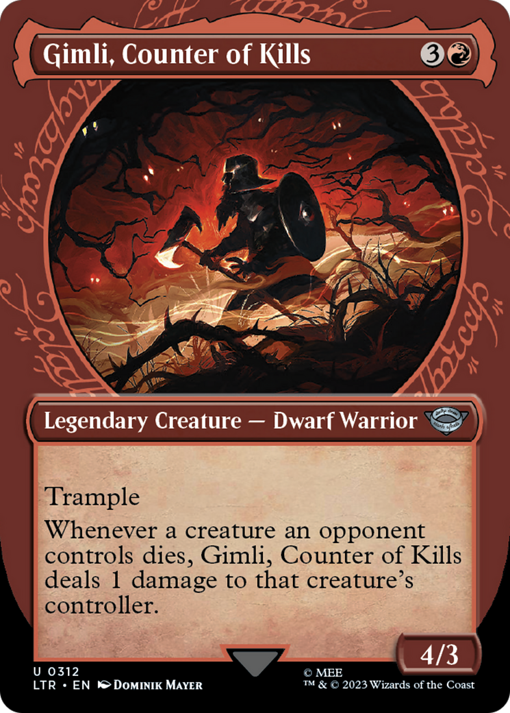 Gimli, Counter of Kills (Showcase) (312) Foil - The Lord of the Rings: Tales of Middle-earth