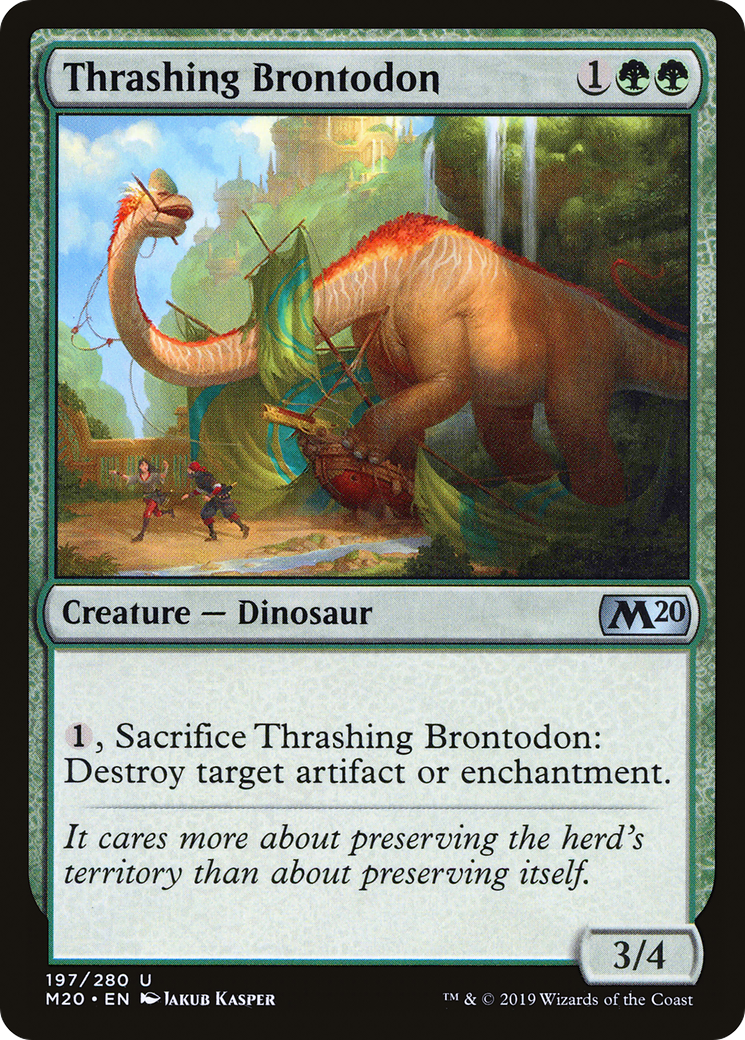 Thrashing Brontodon (197) Foil - Core Set 2020