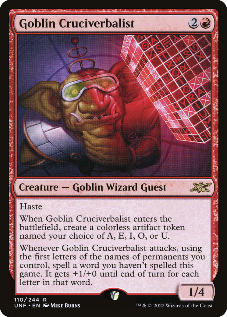 Goblin Cruciverbalist (110) Foil - Unfinity