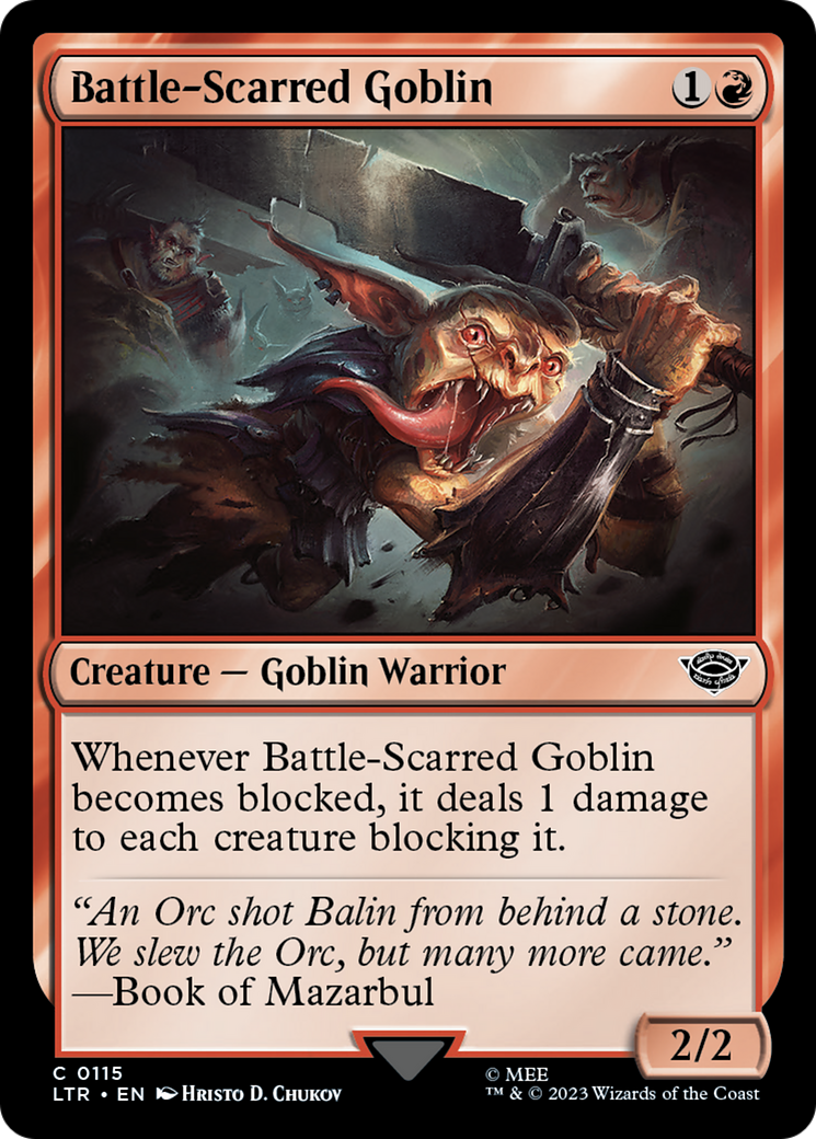 Battle-Scarred Goblin (115) Foil - The Lord of the Rings: Tales of Middle-earth