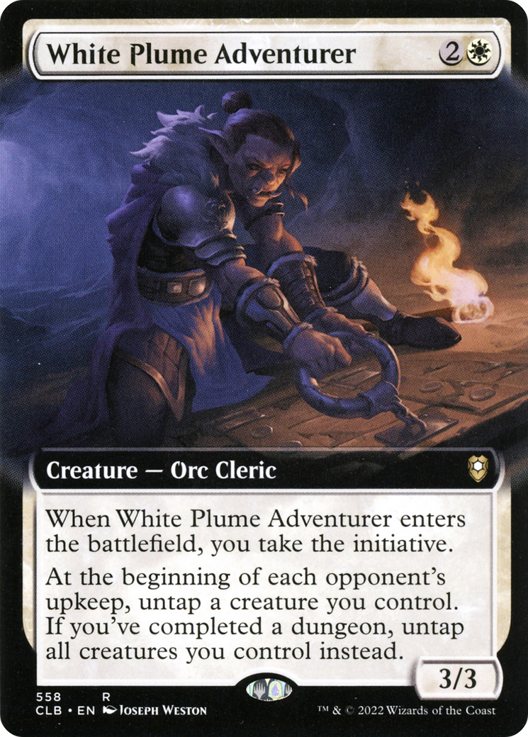 White Plume Adventurer (Extended Art) (558) Foil - Commander Legends: Battle for Baldur's Gate
