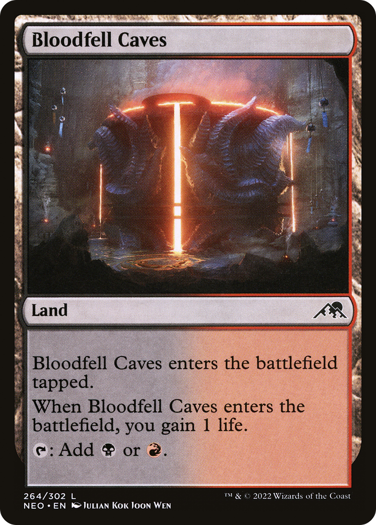 Bloodfell Caves (264) Foil - Kamigawa: Neon Dynasty